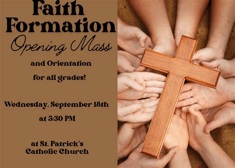 Faith Formation Opening Mass September 11 .